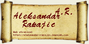 Aleksandar Rapajić vizit kartica